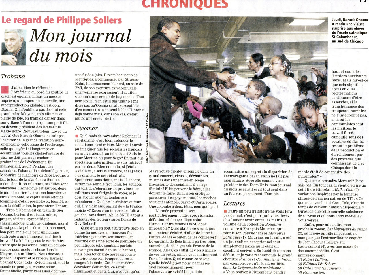Sollers JDD novembre 08